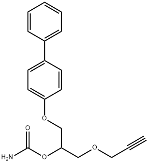 1-(4-Biphenylyloxy)-3-(2-propynyloxy)-2-propanol carbamate Struktur