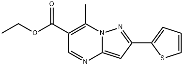 ETHYL 7-METHYL-2-(2-THIENYL)PYRAZOLO[1,5-A]PYRIMIDINE-6-CARBOXYLATE Struktur