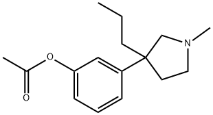 (+)-Acetic acid 3-(1-methyl-3-propyl-3-pyrrolidinyl)phenyl ester Struktur