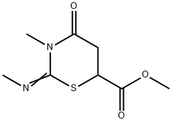 3,4,5,6-Tetrahydro-3-methyl-2-(methylimino)-4-oxo-2H-1,3-thiazine-6-carboxylic acid methyl ester Struktur