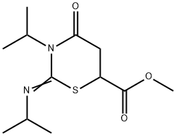 Tetrahydro-3-isopropyl-2-(isopropylimino)-4-oxo-2H-1,3-thiazine-6-carboxylic acid methyl ester Struktur