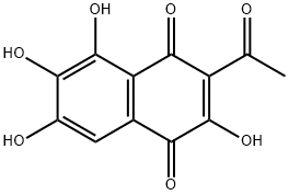 3-Acetyl-2,5,6,7-tetrahydroxy-1,4-naphthoquinone Struktur