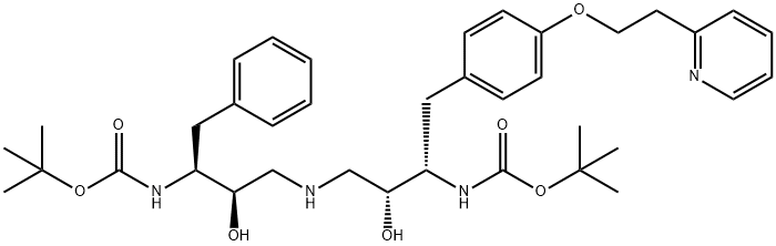 [1S-[1R*,2S*(2S*,3R*)]]-[3-[[3-[[(1,1-Dimethylethoxy)-carbonyl]amino]- 2-hydroxy-4-[4-[2-(2-pyridinyl)ethoxy]phenyl]butyl]amino]-2-hydroxy-1- (phenylmethyl)propyl]carbamic Acid, 1,1-Dimethylethyl ester Struktur