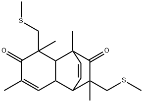 1,4a,5,8a-Tetrahydro-4,5,7,10-tetramethyl-5,10-bis[(methylthio)methyl]-1,4-ethanonaphthalene-6,9(4H)-dione Struktur