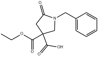 1-BENZYL-3-(ETHOXYCARBONYL)-5-OXOPYRROLIDINE-3-CARBOXYLIC ACID Struktur