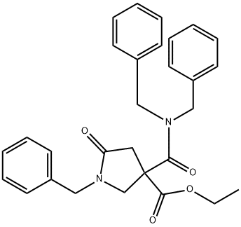 ETHYL 1-BENZYL-3-(DIBENZYLCARBAMOYL)-5-OXOPYRROLIDINE-3-CARBOXYLATE Struktur