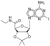 2-IODO-5'-ETHYLCARBOXAMIDO-2',3'-O-ISOPROPYLIDINEADENOSINE Struktur