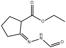 Cyclopentanecarboxylic acid, 2-(formylhydrazono)-, ethyl ester, (Z)- (9CI) Struktur