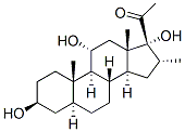 3beta,11alpha,17-trihydroxy-16alpha-methyl-5alpha-pregnan-20-one Struktur