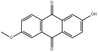 2-Hydroxy-6-methoxy-9,10-anthraquinone Struktur