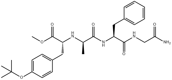 Glycinamide, N-[1-[[4-(1,1-dimethylethoxy)phenyl]methyl]-2-methoxy-2-oxoethyl]-D-alanyl-L-phenylalanyl-, (R)- (9CI) Struktur