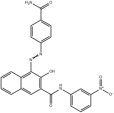 2-Naphthalenecarboxamide, 4-4-(aminocarbonyl)phenylazo-3-hydroxy-N-(3-nitrophenyl)- Struktur