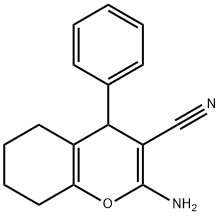 4H-1-Benzopyran-3-carbonitrile, 2-amino-5,6,7,8-tetrahydro-4-phenyl- Struktur