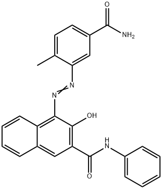 4-[(5-carbamoyl-o-tolyl)azo]-3-hydroxynaphth-2-anilide  Struktur