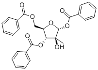 2-C-Methyl-1,3,5-tri-O-benzoyl-alpha-D-ribofuranoside Struktur