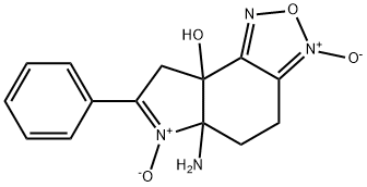 8aH-Pyrrolo[3,2-e]-2,1,3-benzoxadiazol-8a-ol,5a-amino-4,5,5a,8-tetrahydro-7-phenyl-,3,6-dioxide(9CI) Struktur