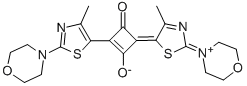 1-(4-Methyl-2-morpholino-thiazol-5-yl)-3-(2,5-dihydro-4-methyl-2-morpholin-1-ylidene-onium-thiazol-5-ylidene)-2-oxo-cyclobuten-4-olate Struktur