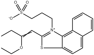 2-(2-ethoxy-1-butenyl)-1-(3-sulphonatopropyl)naphtho[1,2-d]thiazolium Struktur