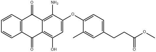 methyl 3-[4-[(1-amino-9,10-dihydro-4-hydroxy-9,10-dioxo-2-anthryl)oxy]-m-tolyl]propionate Struktur