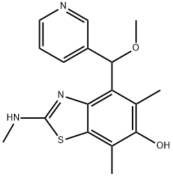 6-Benzothiazolol,  4-(methoxy-3-pyridinylmethyl)-5,7-dimethyl-2-(methylamino)- Struktur