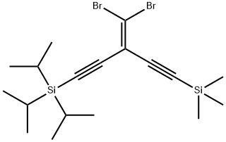 (3-(dibroMoMethylene)-5-(triisopropylsilyl) penta-1,4-diynyl)triMethylsilane Struktur