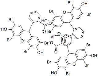 2-(2,4,5,7-tetrabromo-3,6-dihydroxyxanthen-9-yl)benzoic acid, aluminium salt Struktur