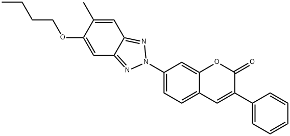 7-(5-butoxy-6-methyl-2H-benzotriazol-2-yl)-3-phenyl-2-benzopyrone Struktur