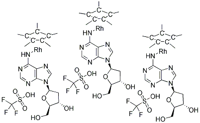 (2'-DEOXYADENOSINATO)(PENTAMETHYLCYCLOPENTADIENYL)RHODIUM(III) TRIFLATE CYCLIC TRIMER OCTAHYDRATE Struktur