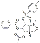 1H-Cyclopentcisoxazole-4,5,6-triol, hexahydro-1-methyl-, 4-acetate 5-benzoate 6-(4-methylbenzenesulfonate), 3aR-(3a.alpha.,4.alpha.,5.beta.,6.alpha.,6a.alpha.)- Struktur