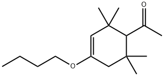 1-(4-butoxy-2,2,6,6-tetramethyl-3-cyclohexen-1-yl)ethan-1-one Struktur