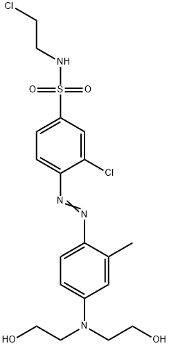 4-[[4-[bis(2-hydroxyethyl)amino]-o-tolyl]azo]-3-chloro-N-(2-chloroethyl)benzenesulphonamide Struktur