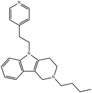 2,3,4,5-Tetrahydro-2-butyl-5-[2-(4-pyridyl)ethyl]-1H-pyrido[4,3-b]indole Struktur