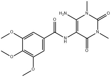 Benzamide,  N-(6-amino-1,2,3,4-tetrahydro-1,3-dimethyl-2,4-dioxo-5-pyrimidinyl)-3,4,5-trimethoxy- Struktur