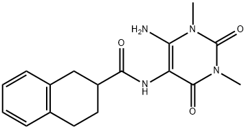 2-Naphthalenecarboxamide,  N-(6-amino-1,2,3,4-tetrahydro-1,3-dimethyl-2,4-dioxo-5-pyrimidinyl)-1,2,3,4-tetrahydro- Struktur