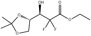 2-DEOXY-2,2-DIFLUORO-4,5-O-(1-METHYLETHYLIDENE)-L-THREO-PENTONIC ACID, ETHYL ESTER Struktur