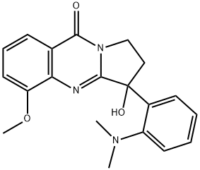 Pyrrolo[2,1-b]quinazolin-9(1H)-one,  3-[2-(dimethylamino)phenyl]-2,3-dihydro-3-hydroxy-5-methoxy- Struktur