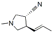 3-Pyrrolidinecarbonitrile,1-methyl-4-(1-propenyl)-,[3alpha,4beta(E)]-(9CI) Struktur