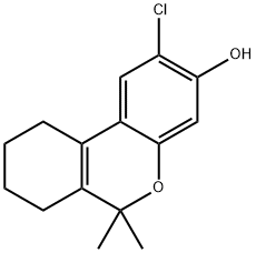 7,8,9,10-Tetrahydro-6,6-dimethyl-2-chloro-6H-dibenzo[b,d]pyran-3-ol Struktur