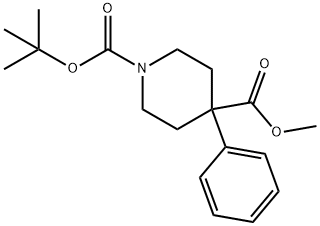 1-BOC-4-PHENYL-4-PIPERIDINEDICARBOXYLIC ACID METHYL ESTER Struktur