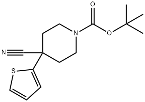 1-N-BOC-4-(2-THIENYL)PIPERIDINE-4-CARBONITRILE Struktur