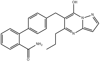 4'-((7-Hydroxy-5-propylpyrazolo(1,5-a)pyrimidin-6-yl)methyl)-(1,1'-biphenyl)-2-carboxamide Struktur