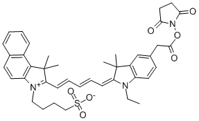 4,5-BENZO-1'-ETHYL-3,3,3',3'-TETRAMETHYL-1-(4-SULFOBUTYL)INDODICARBOCYANIN-5'-ACETIC ACID N-SUCCINIMIDYL ESTER Struktur