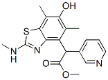 4-Benzothiazoleacetic  acid,  6-hydroxy-5,7-dimethyl-2-(methylamino)--alpha--3-pyridinyl-,  methyl  ester Struktur