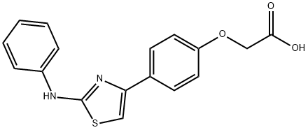 2-[4-(2-anilino-1,3-thiazol-4-yl)phenoxy]acetic acid Struktur