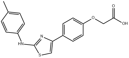 2-[4-[2-[(4-methylphenyl)amino]-1,3-thiazol-4-yl]phenoxy]acetic acid Struktur