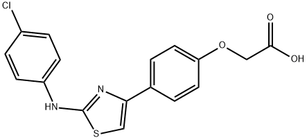 2-[4-[2-[(4-chlorophenyl)amino]-1,3-thiazol-4-yl]phenoxy]acetic acid Struktur