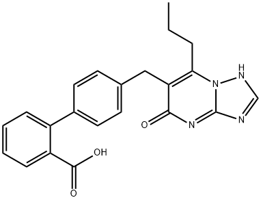 4'-((1,5-Dihydro-5-oxo-7-propyl-1,2,4-triazolo(1,5-a)pyrimidin-6-yl)methyl)-2'-carboxybiphenyl Struktur