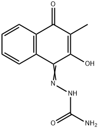 2-hydroxy-3-methyl-1,4-naphthoquinone monosemicarbazone Struktur