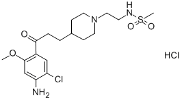 1-(4-AMINO-5-CHLORO-2-METHOXYPHENYL)-3-[(1-2-METHYLSULPHONYLAMINO)ETHYL-4-PIPERIDINYL]-1-PROPANONE HYDROCHLORIDE Struktur