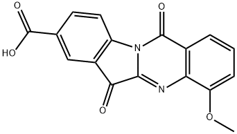 Indolo[2,1-b]quinazoline-8-carboxylic  acid,  6,12-dihydro-4-methoxy-6,12-dioxo- Struktur